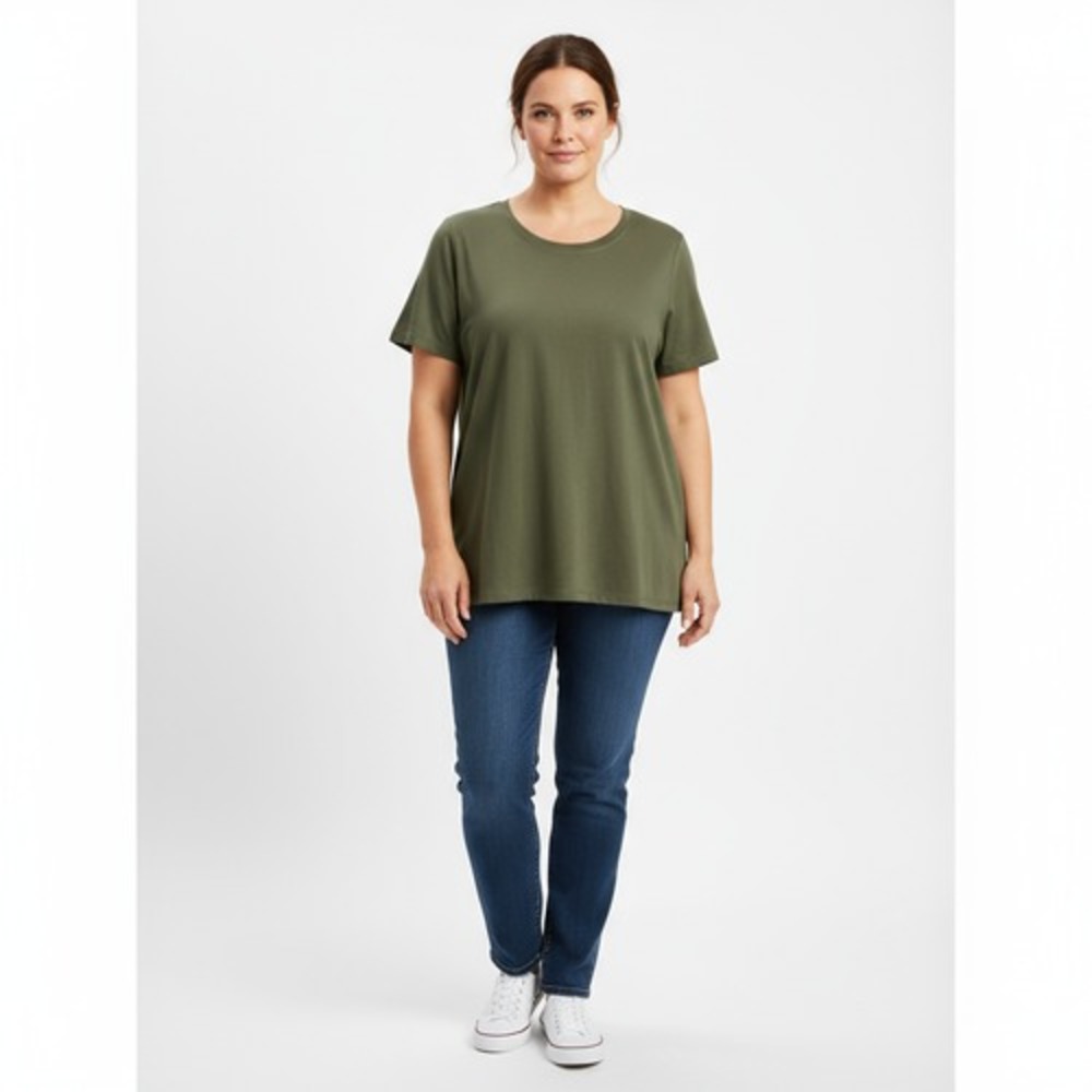 NWOT‎ Torrid Olive Green Casual Basic Everyday T-Shirt: Size 0